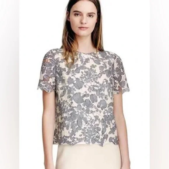 EUC Tory Burch Ian Guipure Lace Top – Size 10 - Picture 1 of 10